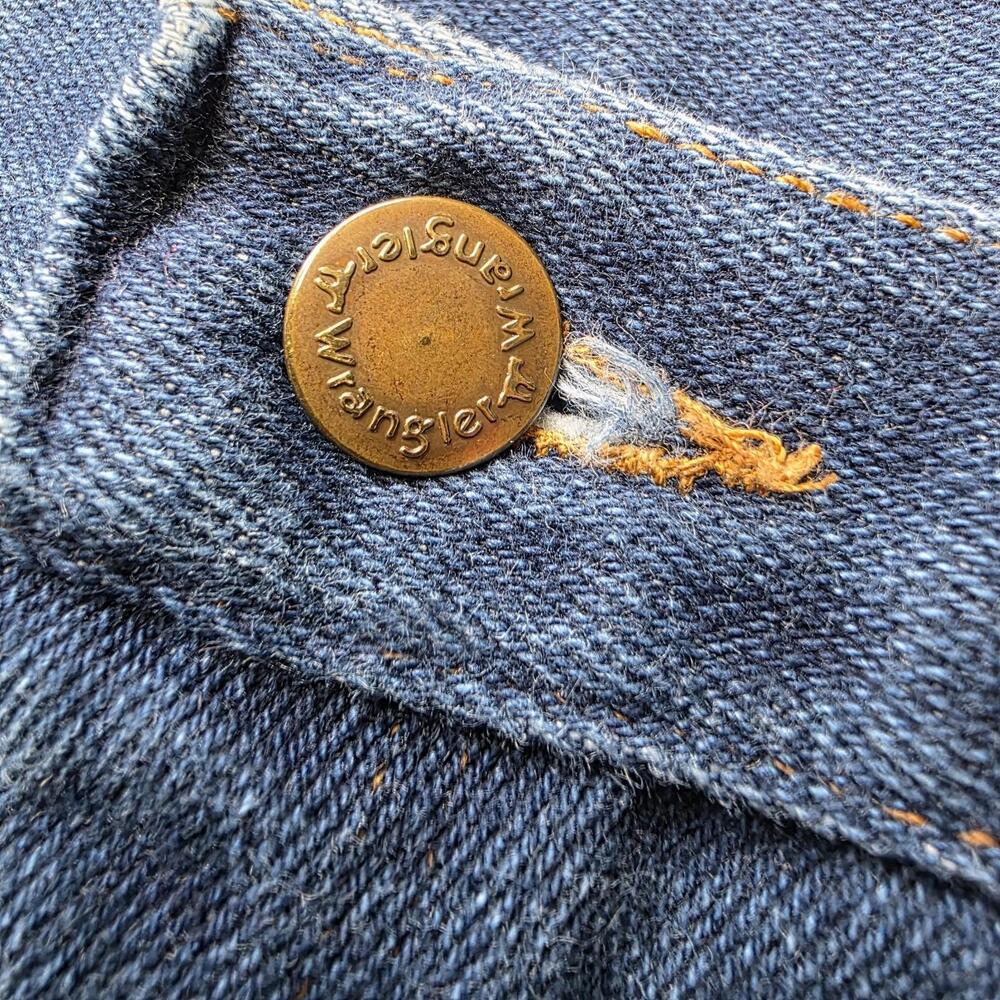 Vintage 70s Wrangler Jeans Women No Fault Denim High Waist MOM 14x32 Fits 28" - Picture 5 of 10